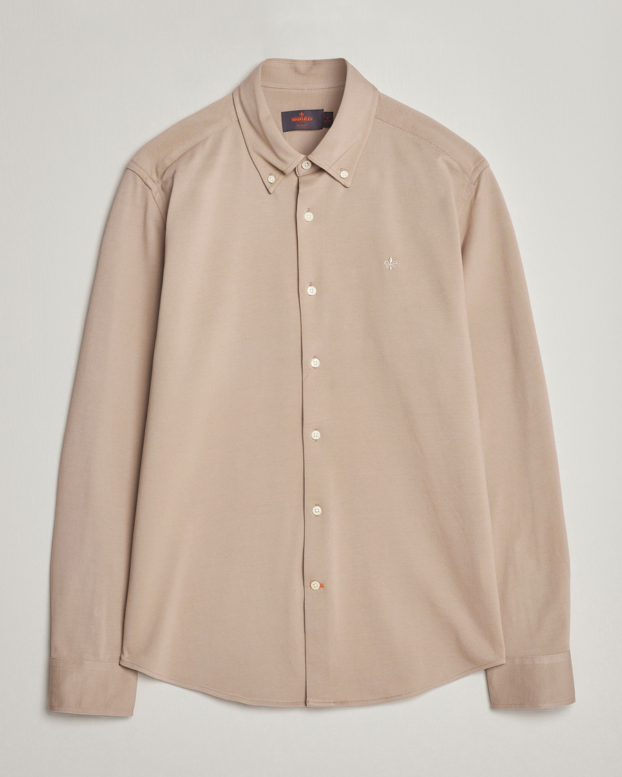 Men | Shirts | Morris | Eddie Slim Fit Pique Shirt Khaki