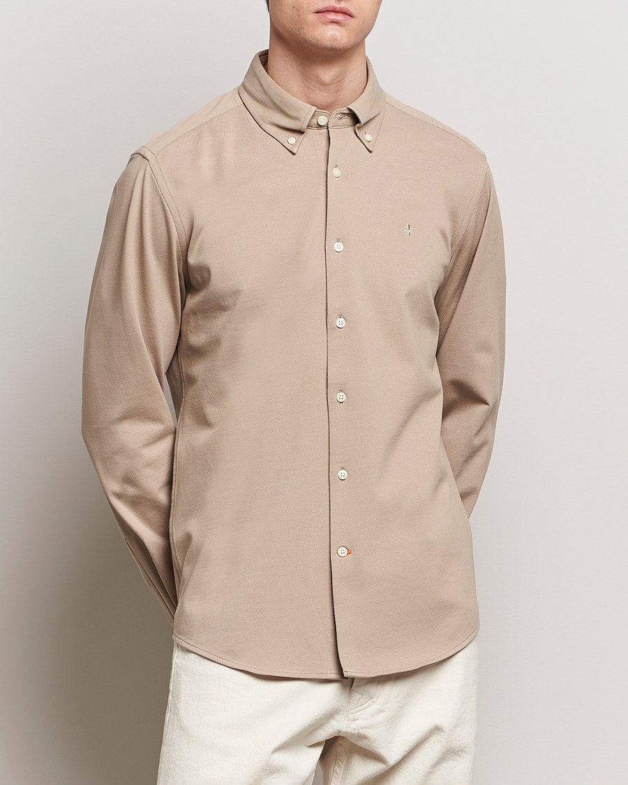 Men | Polo Shirts | Morris | Eddie Slim Fit Pique Shirt Khaki