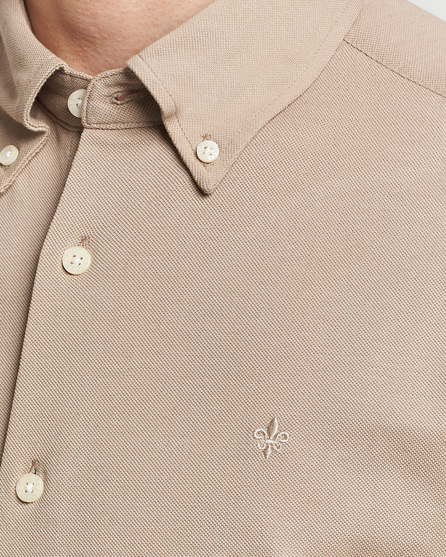 Men | Shirts | Morris | Eddie Slim Fit Pique Shirt Khaki