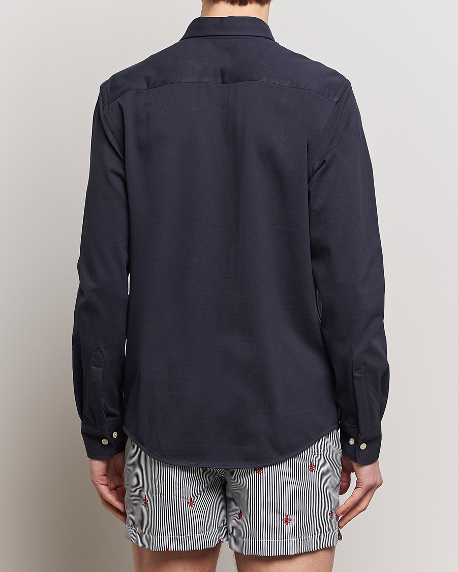 Men | Shirts | Morris | Eddie Slim Fit Pique Shirt Old Blue