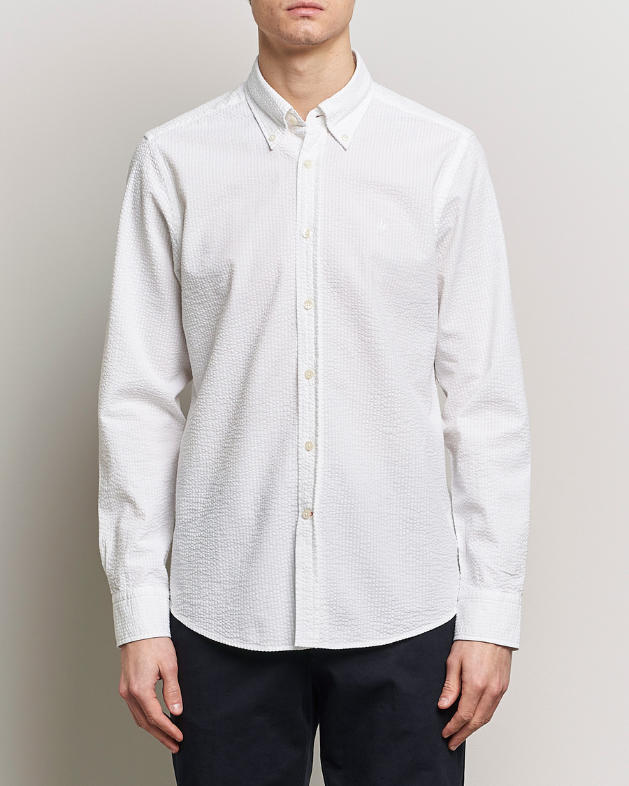 Men | Shirts | Morris | Slim Fit Seersucker Shirt White