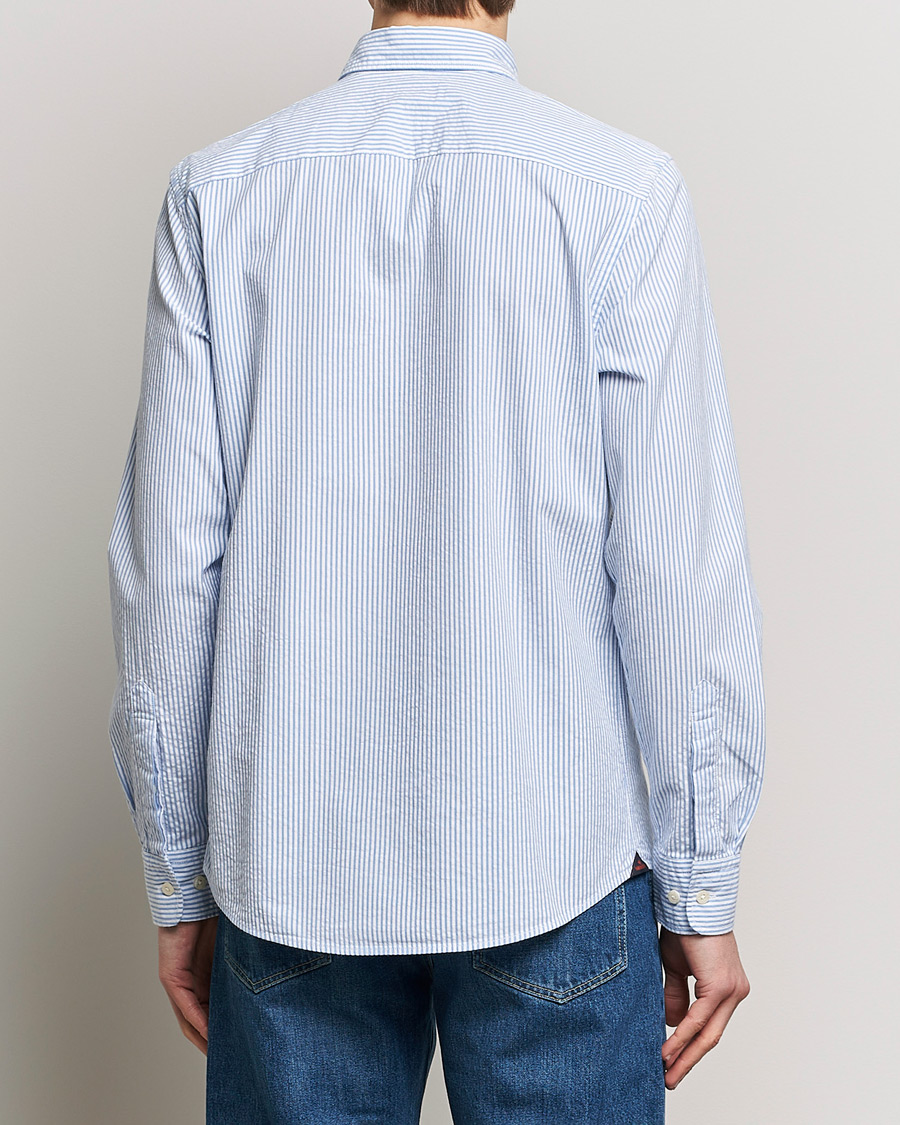 Men | Shirts | Morris | Slim Fit Seersucker Shirt Light Blue