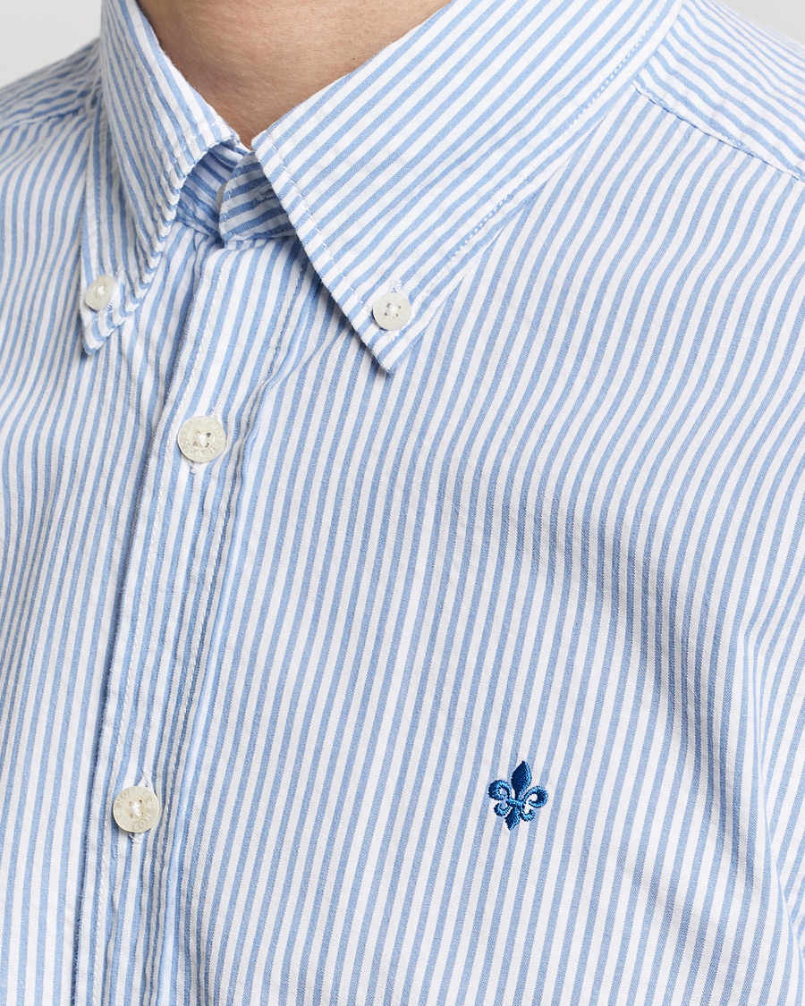 Men | Shirts | Morris | Slim Fit Seersucker Shirt Light Blue