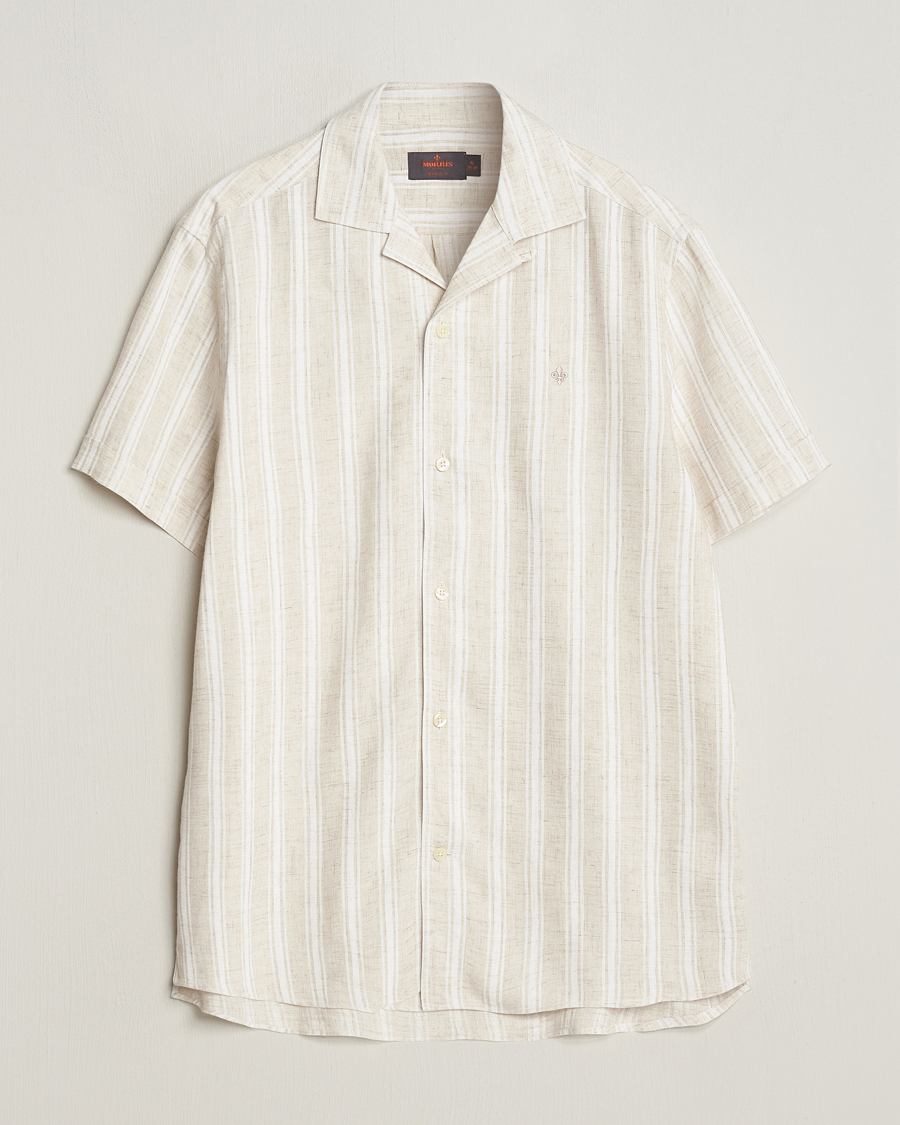 Men | Shirts | Morris | Printed Short Sleeve Shirt Off White