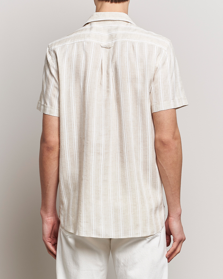 Men | Shirts | Morris | Printed Short Sleeve Shirt Off White