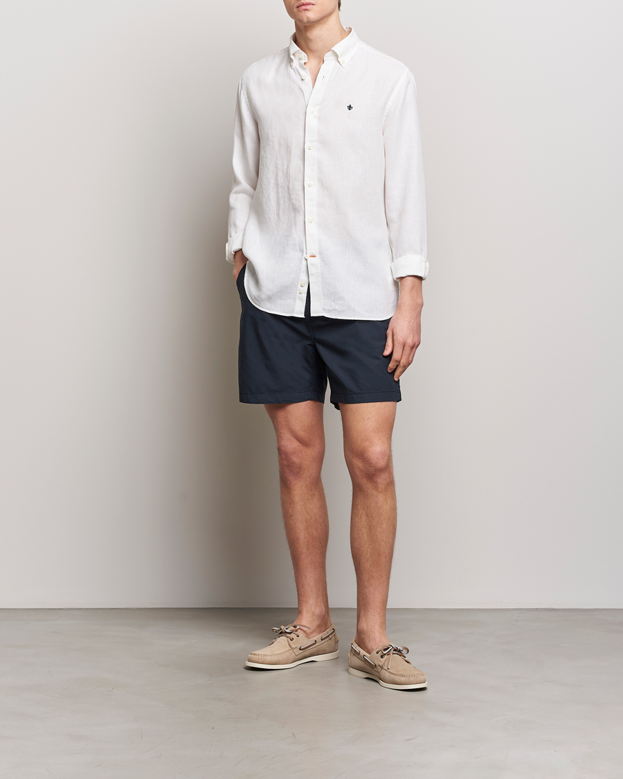 Men | Shirts | Morris | Douglas Button Down Linen Shirt White