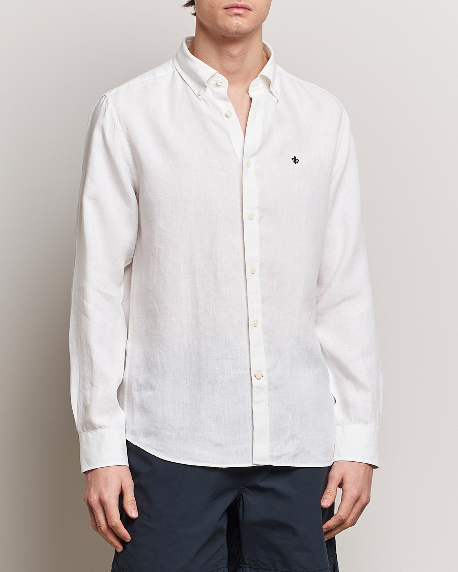 Men | Preppy Authentic | Morris | Douglas Linen Button Down Shirt White