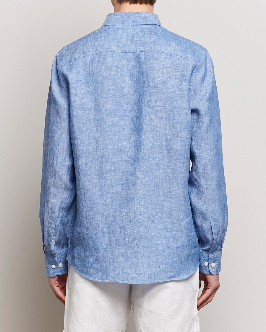 Men | Shirts | Morris | Douglas Linen Button Down Shirt Blue