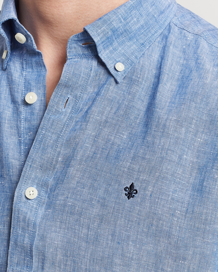 Men | Shirts | Morris | Douglas Button Down Linen Shirt Blue