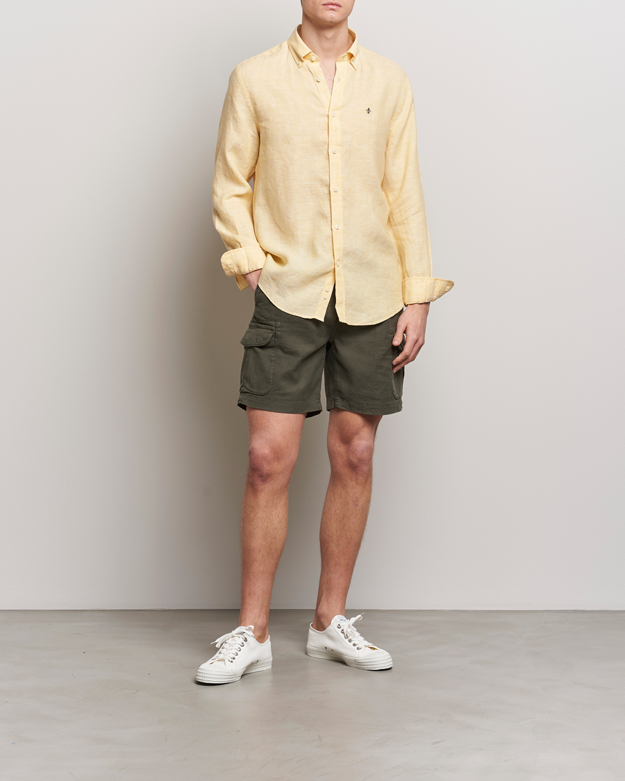 Men | Shirts | Morris | Douglas Linen Button Down Shirt Yellow