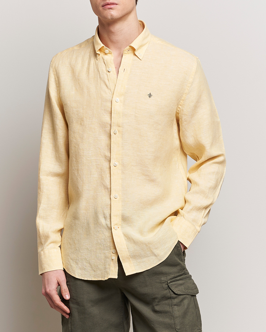 Men | Preppy Authentic | Morris | Douglas Linen Button Down Shirt Yellow