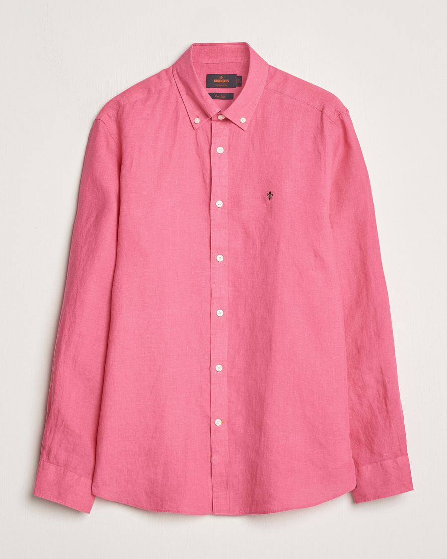 Men | Shirts | Morris | Douglas Linen Button Down Shirt Cerise