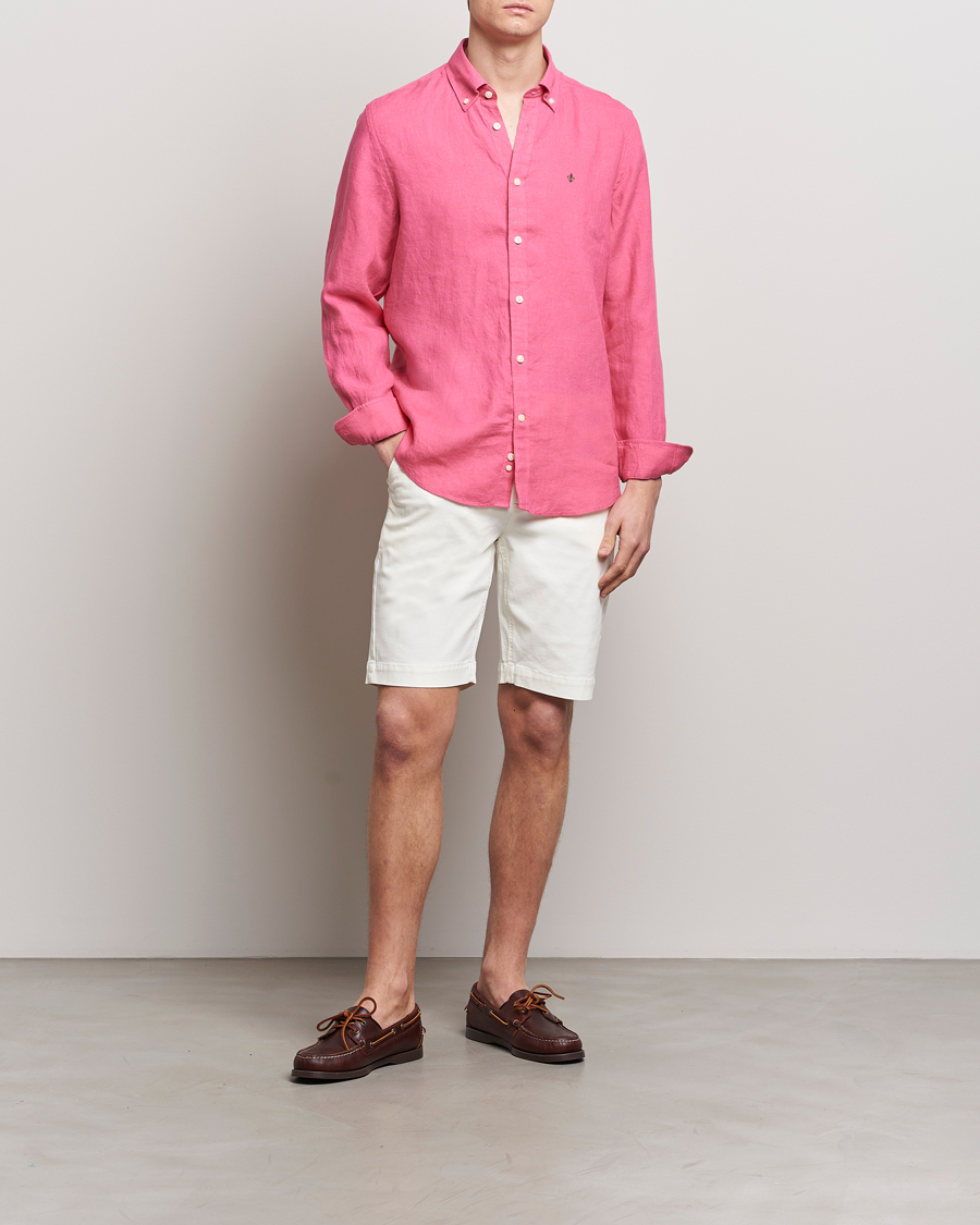 Men | Shirts | Morris | Douglas Linen Button Down Shirt Cerise