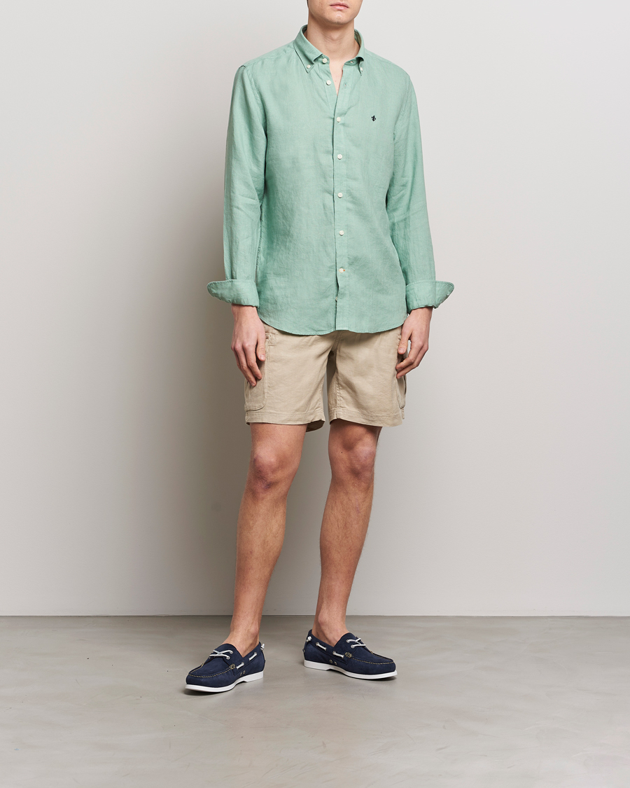 Men | Shirts | Morris | Douglas Linen Button Down Shirt Light Green