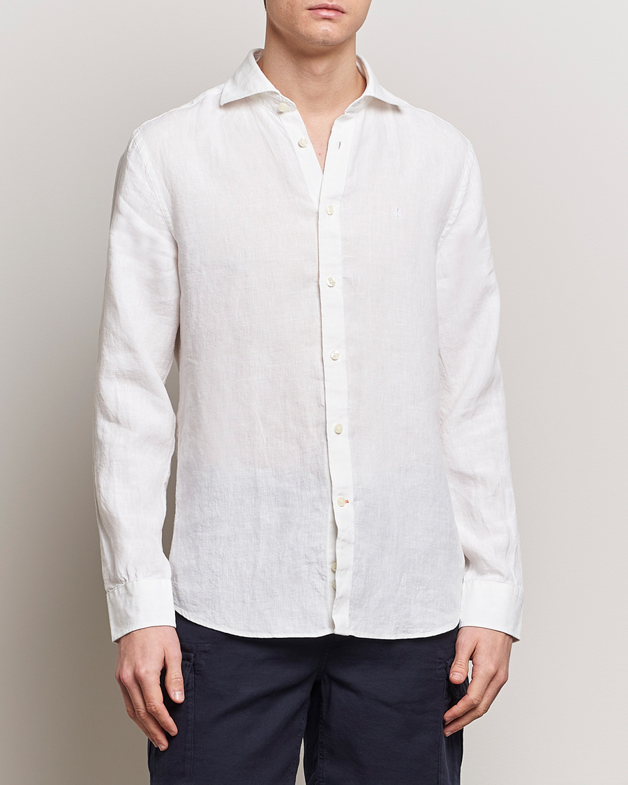 Men | Linen Shirts | Morris | Slim Fit Linen Cut Away Shirt White