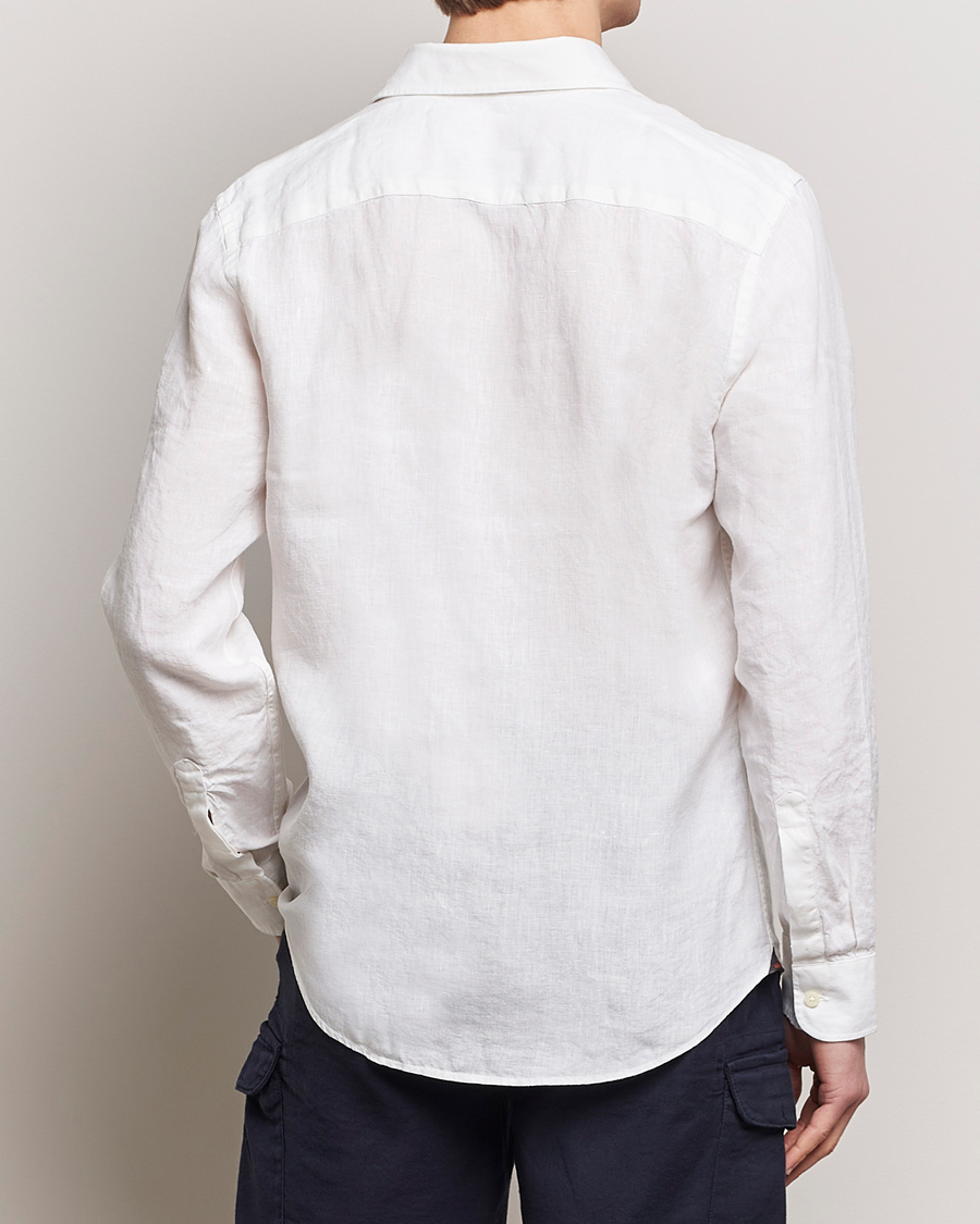 Men | Shirts | Morris | Slim Fit Linen Cut Away Shirt White