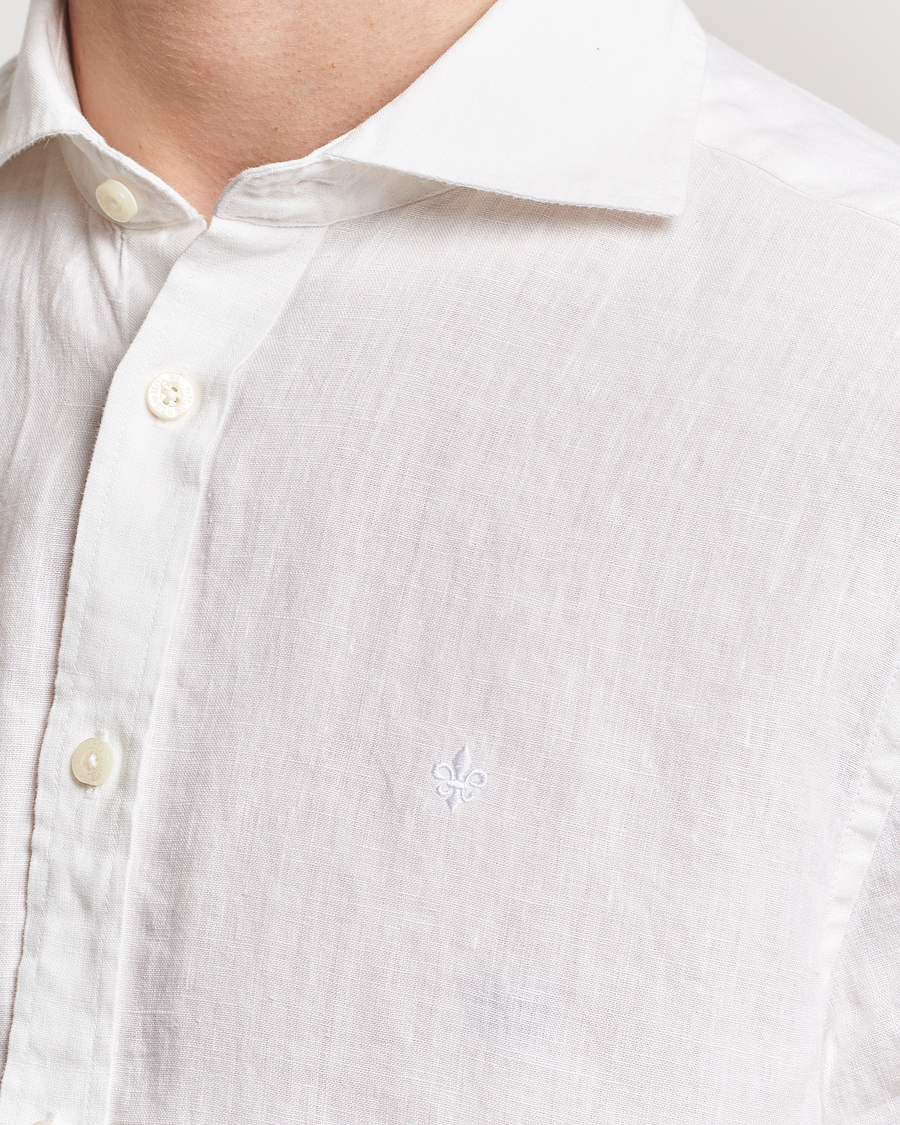 Men | Shirts | Morris | Slim Fit Linen Cut Away Shirt White