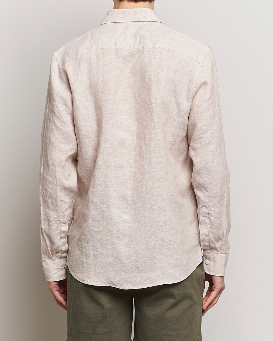 Men | Shirts | Morris | Slim Fit Linen Cut Away Shirt Khaki