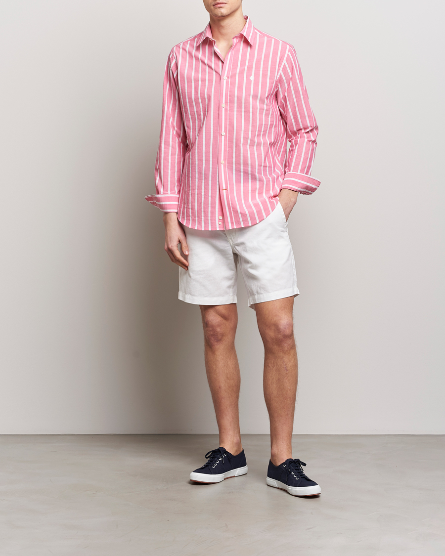Men | Shirts | Morris | Summer Stripe Shirt Cerise