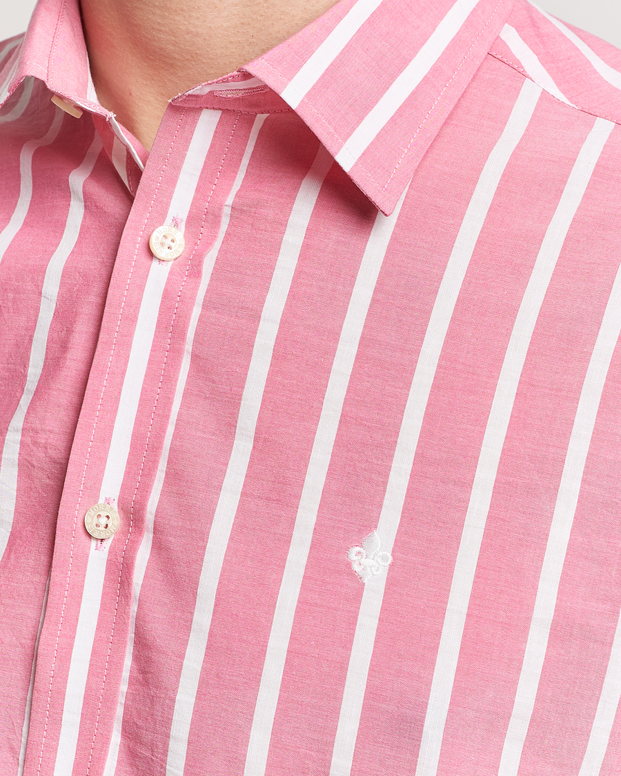 Men | Shirts | Morris | Summer Stripe Shirt Cerise