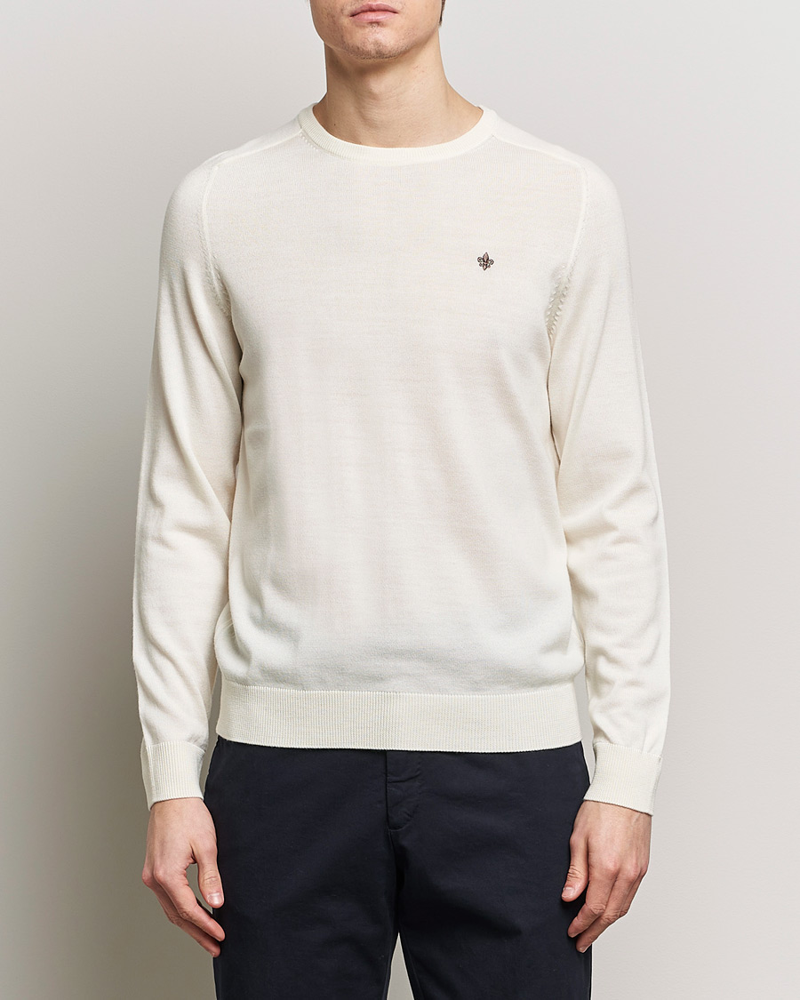 Men | Sweaters & Knitwear | Morris | Merino Crew Neck Pullover Off White