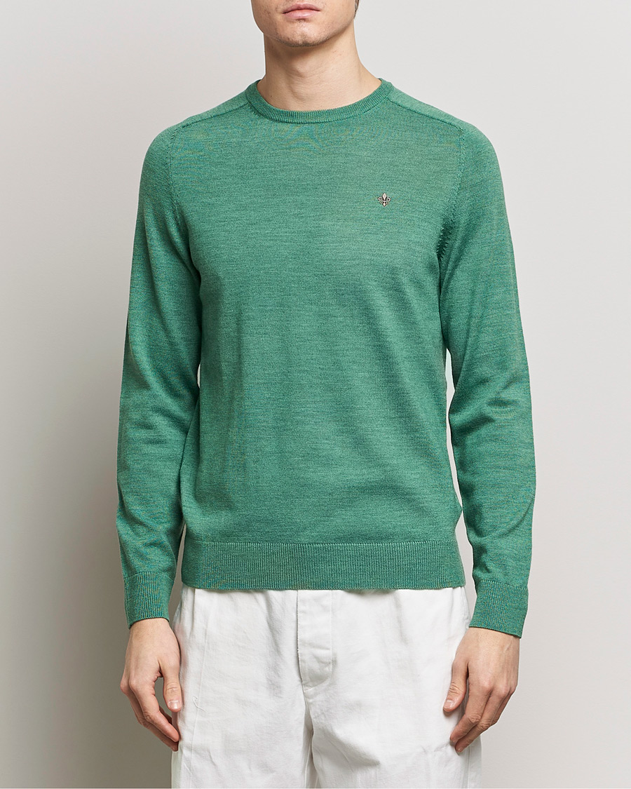Men | Sweaters & Knitwear | Morris | Merino Crew Neck Pullover Light Green