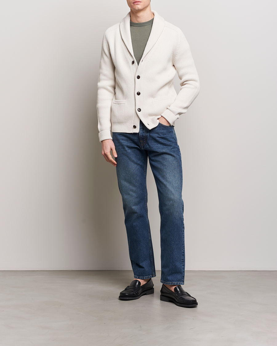 Men | Sweaters & Knitwear | Morris | Brayden Shawl Cardigan White