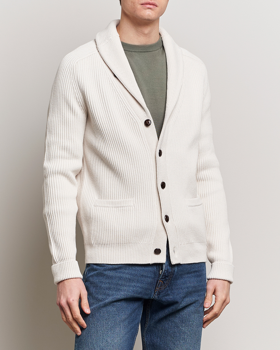 Men | Sweaters & Knitwear | Morris | Brayden Shawl Cardigan Off White