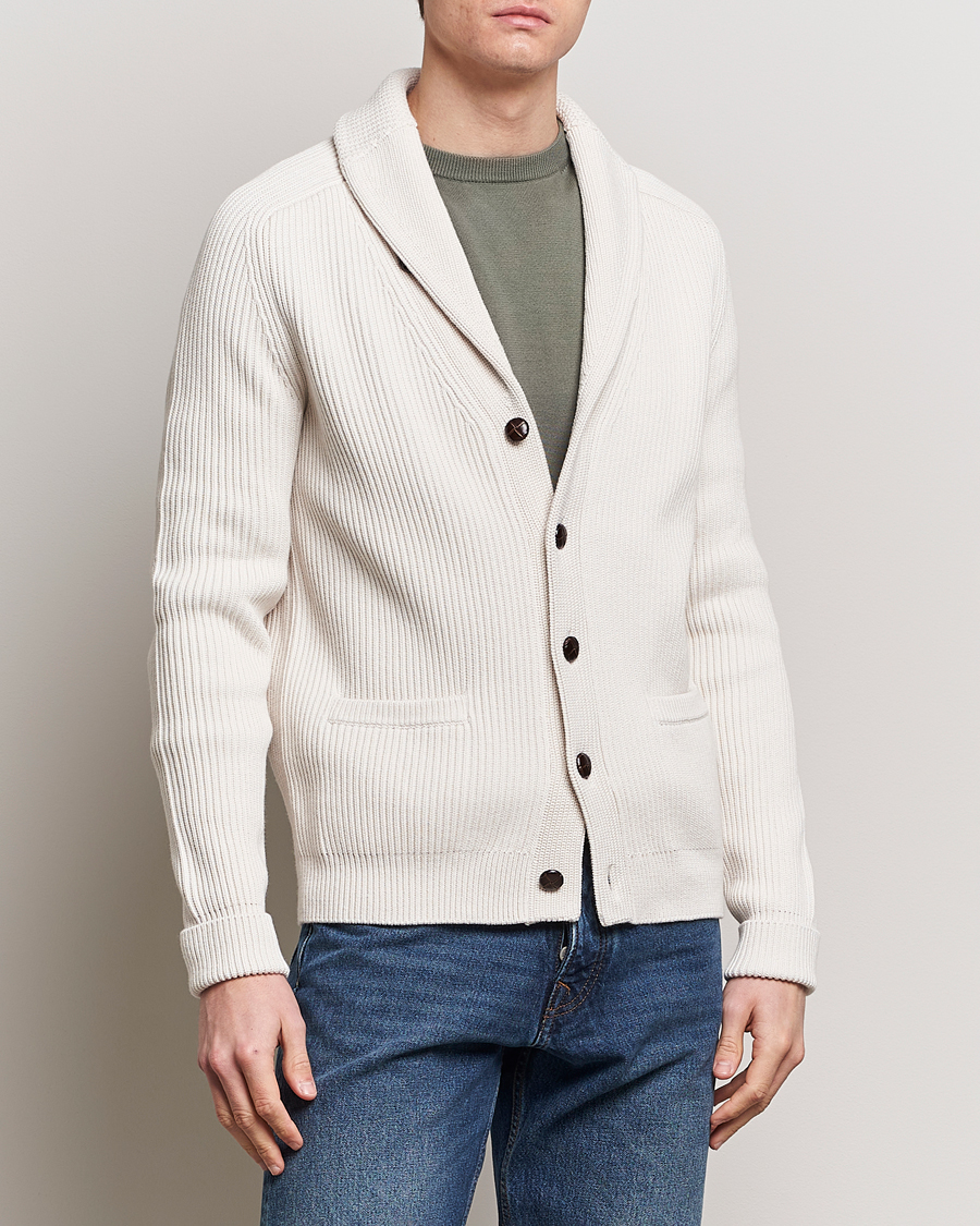Men | Sweaters & Knitwear | Morris | Brayden Shawl Cardigan White