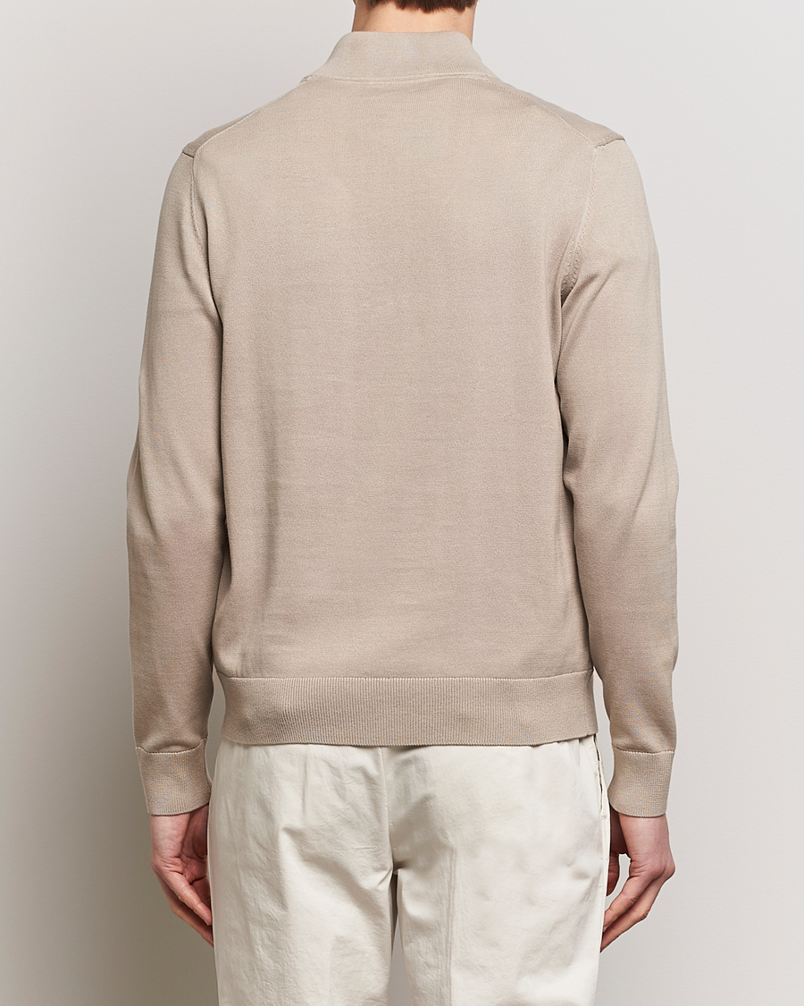 Men | Sweaters & Knitwear | Morris | Riley Cotton Half Zip Khaki
