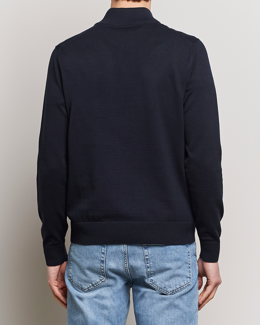 Men | Sweaters & Knitwear | Morris | Riley Cotton Half Zip Navy