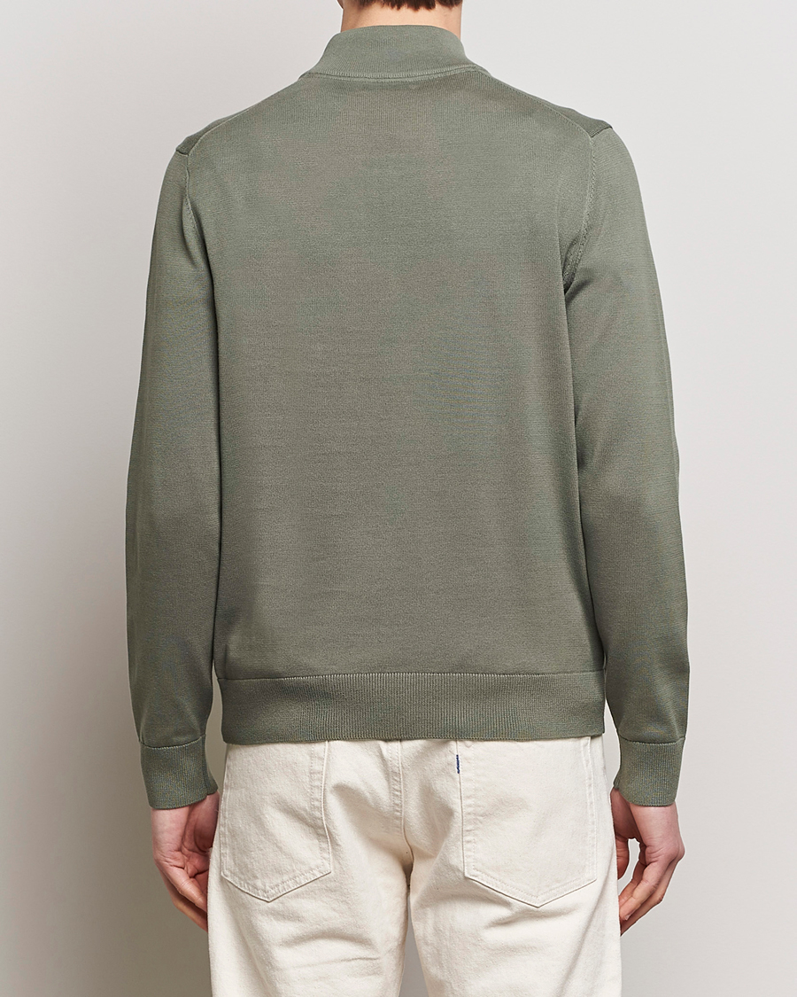 Men | Sweaters & Knitwear | Morris | Riley Cotton Half Zip Green