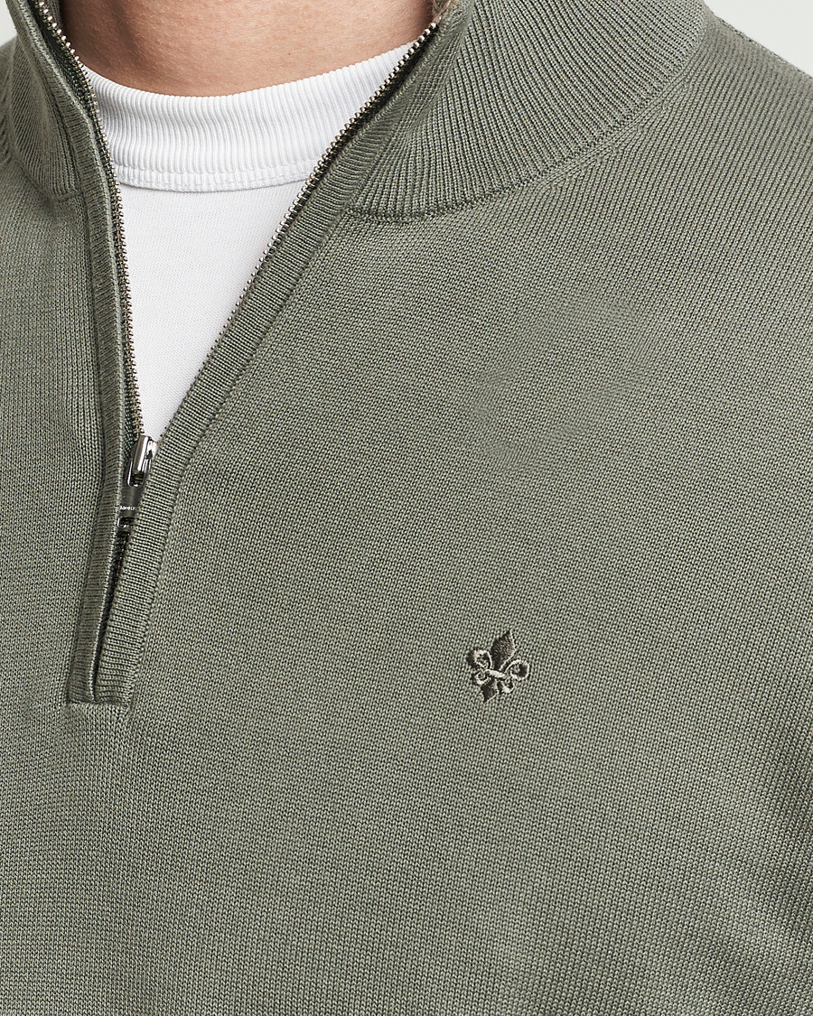 Men | Sweaters & Knitwear | Morris | Riley Cotton Half Zip Green