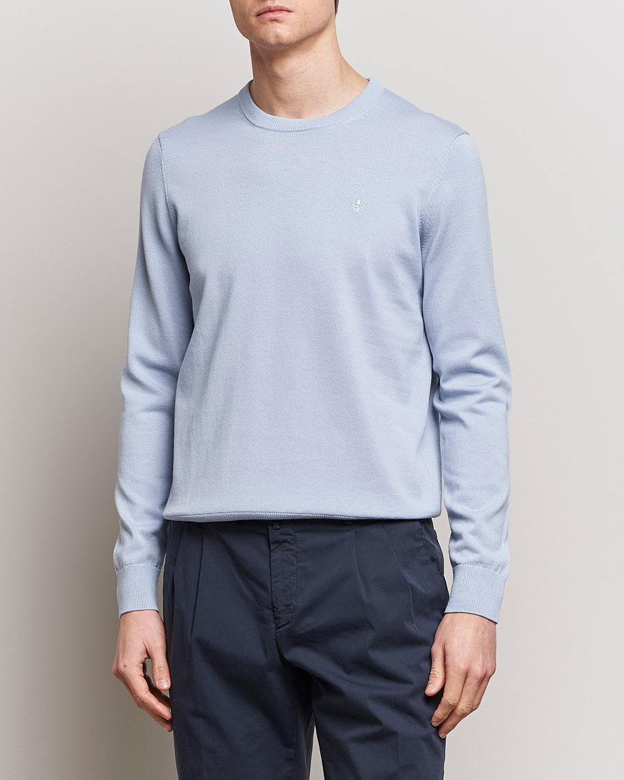 Men | Sale clothing | Morris | Riley Cotton Crew Neck Pullover Light Blue