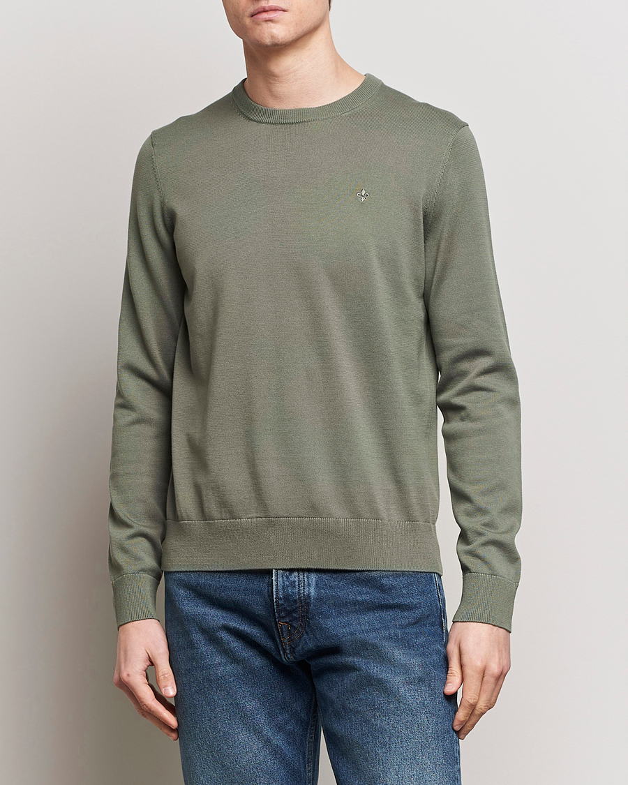 Men | Sale clothing | Morris | Riley Cotton Crew Neck Pullover Green