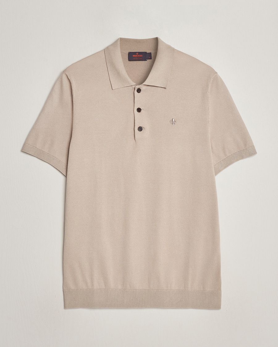 Men | Sweaters & Knitwear | Morris | Cenric Cotton Knitted Short Sleeve Polo Khaki