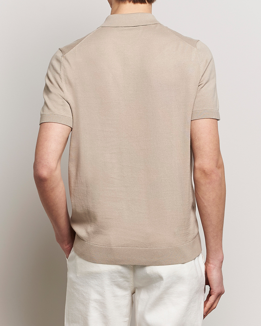 Men | Sweaters & Knitwear | Morris | Cenric Cotton Knitted Short Sleeve Polo Khaki
