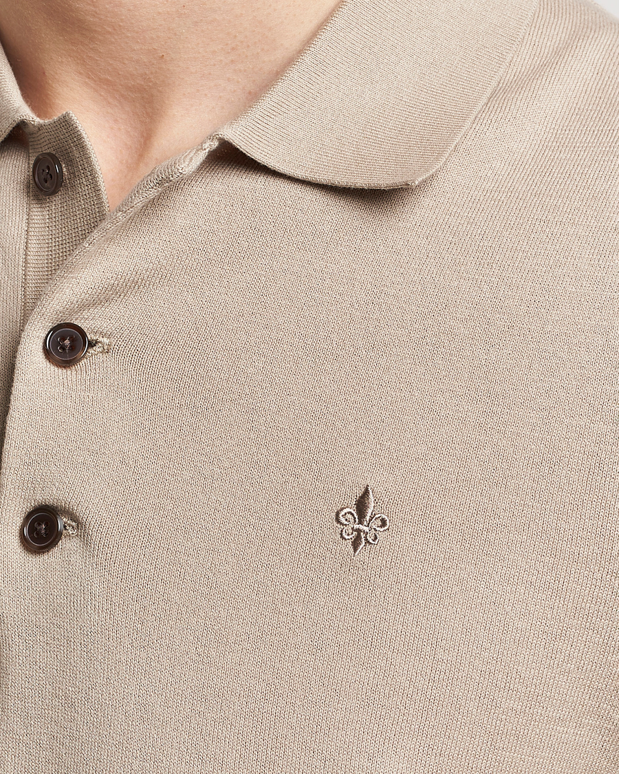 Men | Sweaters & Knitwear | Morris | Cenric Cotton Knitted Short Sleeve Polo Khaki