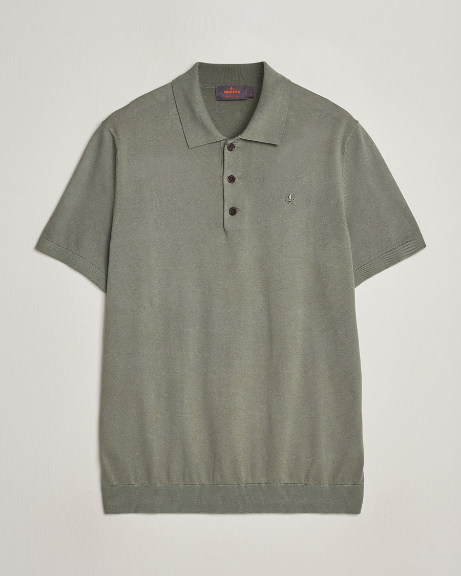 Men | Webshop news | Morris | Cenric Cotton Knitted Short Sleeve Polo Green