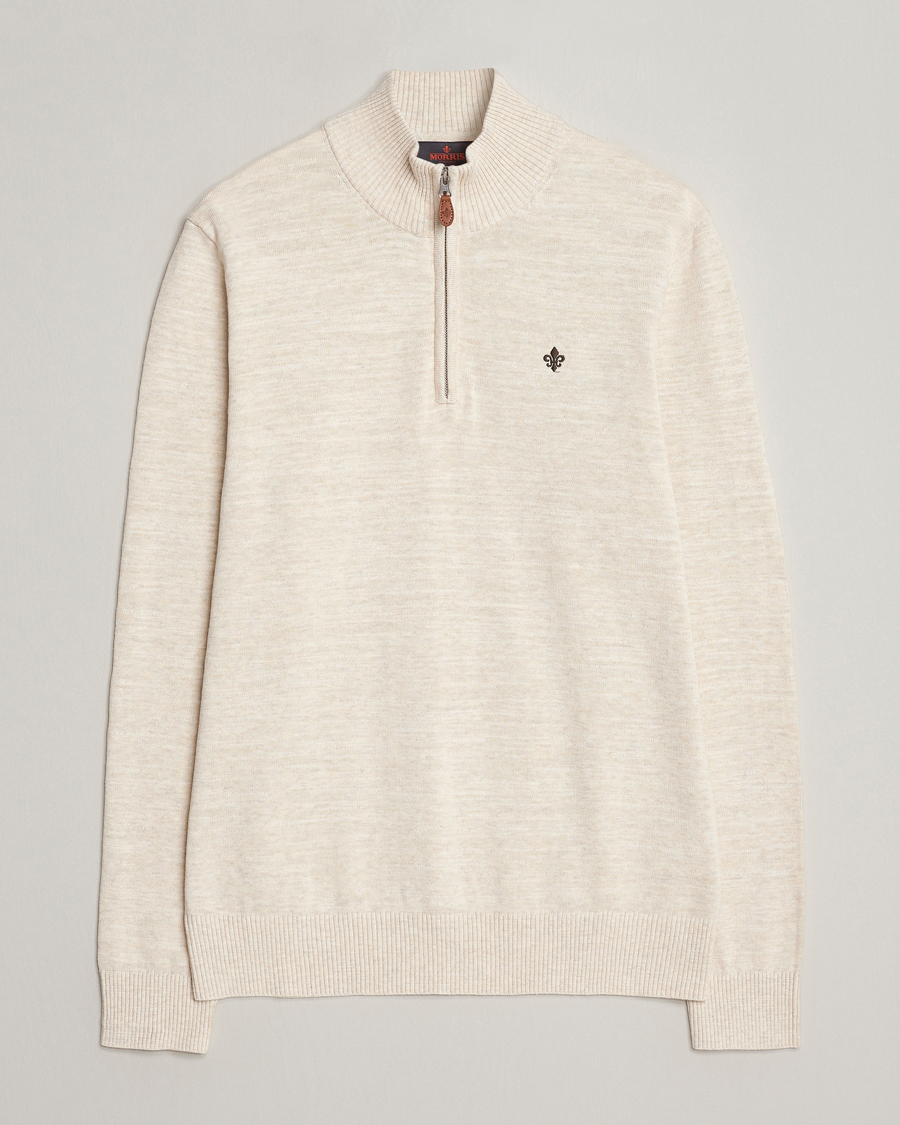 Men | Sweaters & Knitwear | Morris | Randall Cotton Half Zip Off White