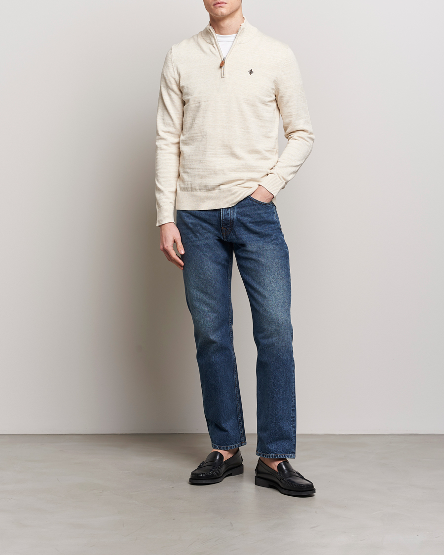 Men | Sweaters & Knitwear | Morris | Randall Cotton Half Zip Off White