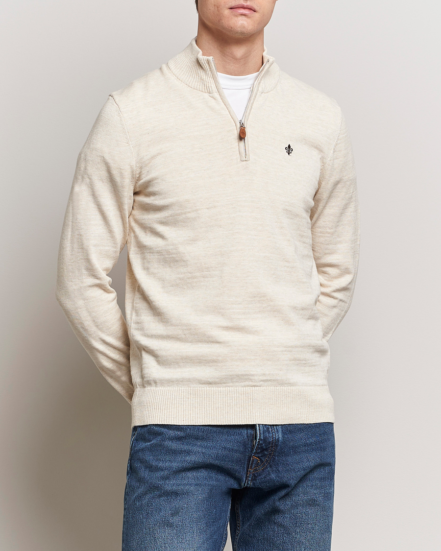 Men | Sweaters & Knitwear | Morris | Randall Cotton Half Zip Off White