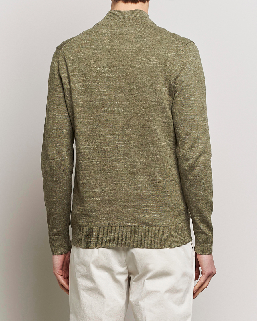 Men | Sweaters & Knitwear | Morris | Randall Cotton Half Zip Green