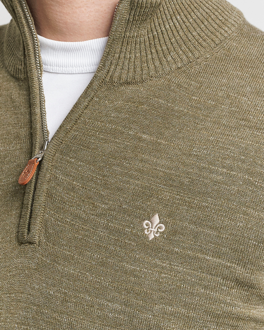 Men | Sweaters & Knitwear | Morris | Randall Cotton Half Zip Green