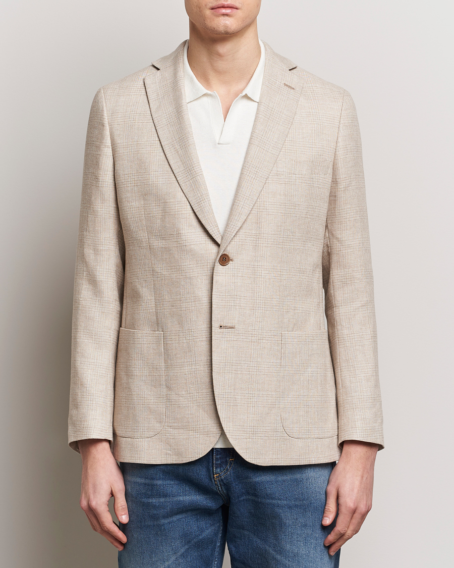 Men | Blazers | Morris | Archie Cotton Glencheck Blazer Khaki