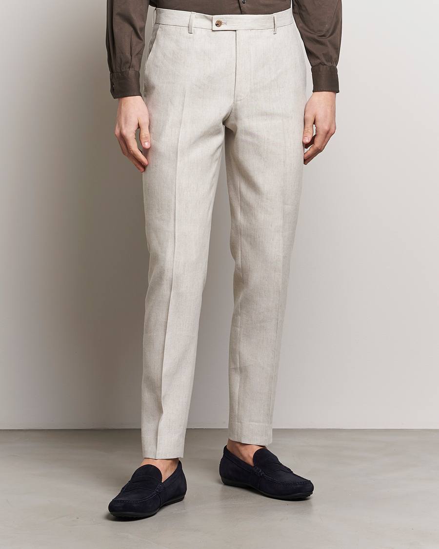 Men |  | Morris | Bobby Linen Suit Trousers Khaki