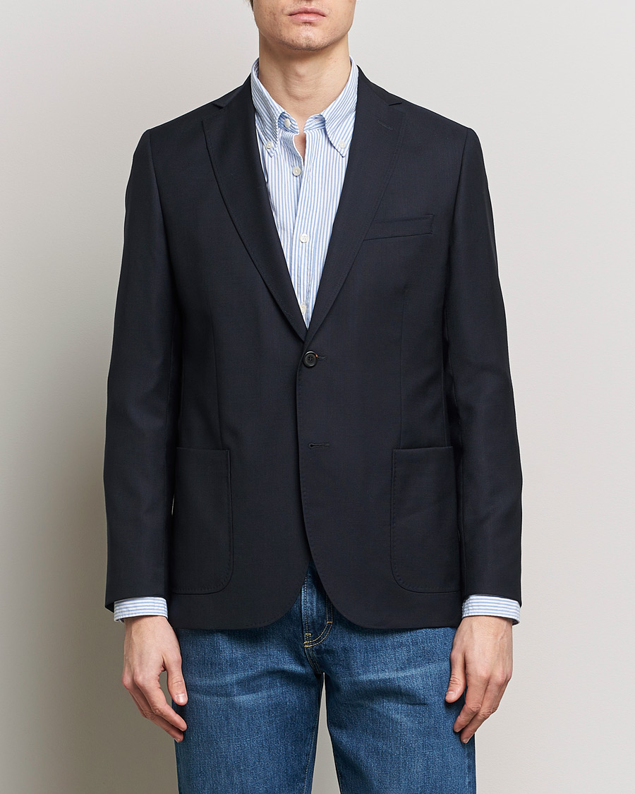 Men | Blazers | Morris | Archie Navy Light Wool Blazer Navy