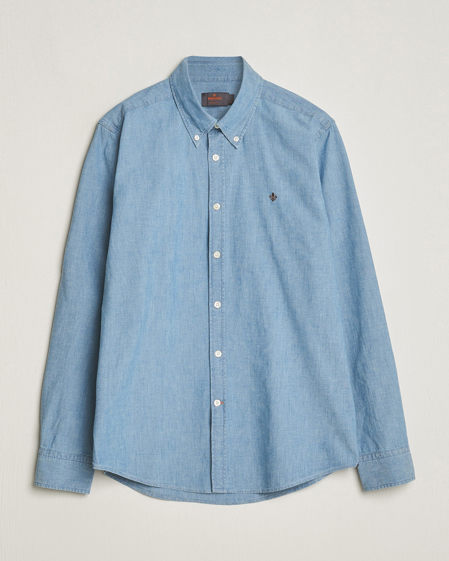 Men | Shirts | Morris | Slim Fit Chambray Shirt Blue