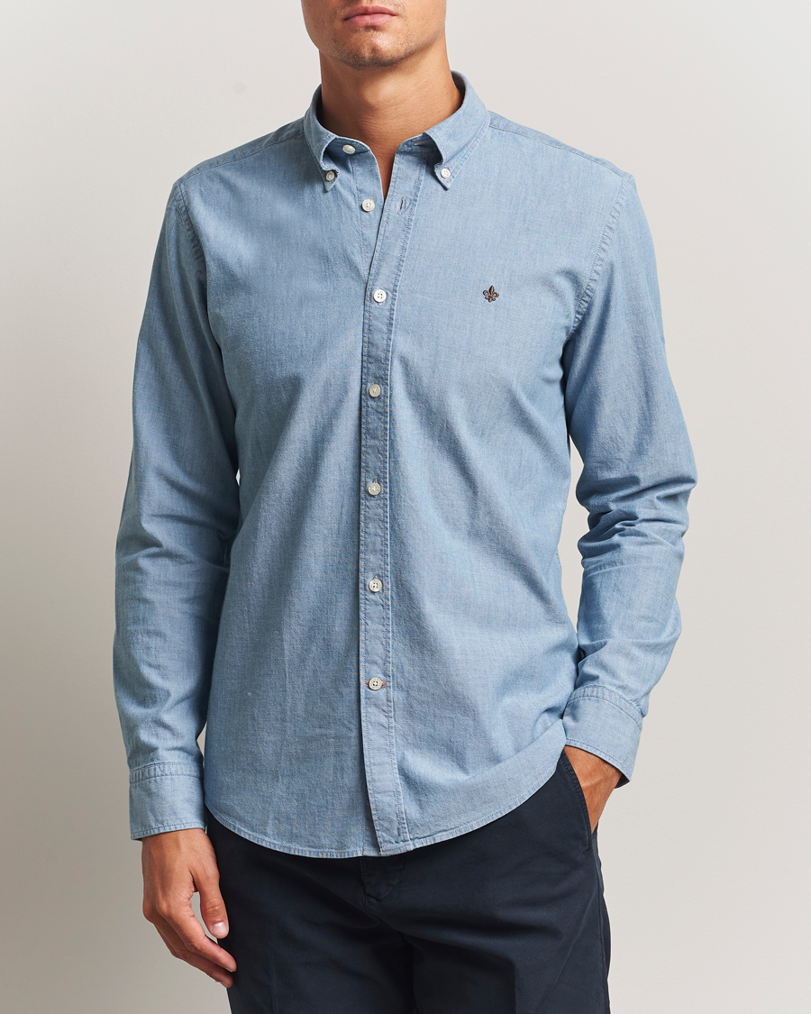 Men | Shirts | Morris | Slim Fit Chambray Shirt Blue