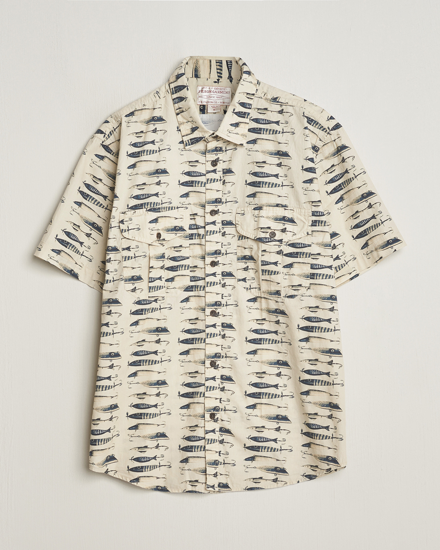 Men | Shirts | Filson | Washed Short Sleeve Feather Cloth Shirt Natural